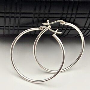 Sterling 1.5" Silver Hoop Earrings